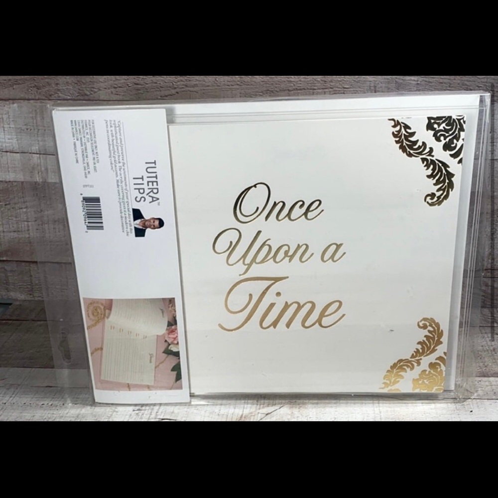 David Tutera Gold and White 'Once Upon a Time' Wedding Guest Book